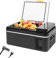 Puluomis Kompressor Kühlbox elektrisch Auto Camping 12V 230V, Gefrierbox Tragbar 20L, Kühl - Gefrierkombination bis -20° C, schwarz
