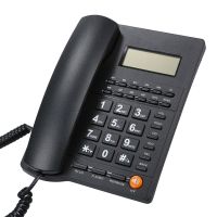 L019 Festnetztelefon, Büro-Heim-Hoteltelefon, Freisprechen, batterielos, Anrufer-ID, klarer großer Bildschirm, 5-stufige Helligkeitsanpassung, 38 Gruppen eingehender Anrufspeicher/16 Gruppen ausgehender Anrufe, schwarz (mit US-Standard-Telefon). Linie)
