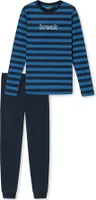 Schiesser Schler Jungen Schlafanzug lang blau 140  ST