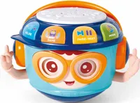 Kadii Musikspielzeug Kinder Lernspielzeug mit Musik und bunten Lichteffekten ab 1 Jahr Blau