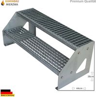 4 Stufen Standtreppe Stahltreppe Freistehend Breite 70cm Höhe 84cm Anthrazit Einseitiges Geländer - SRM Design GmbH