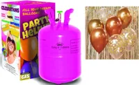 Helium sada HELIUM + SADA LATEXOVÝCH BALÓNKŮ - chromovaná růžovozlatá / rosegold 7 ks - 30 cm