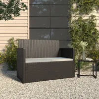vidaXL Zahradní lavice s polštářem černá 105 cm Poly ratan