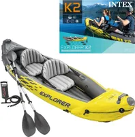 Intex-Explorer K2 nafukovací kajak, vinyl, 312x91x51 cm, nosnost 160 kg, žlutý