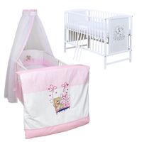 6-teiliges Luxus Baby Bettwäsche Set passend zu Gitter-Kinderbett 120x60/140x70 