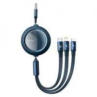Datový kabel USB a Micro-USB, Lightning, Type-C Baseus, 66W, 1,2m, albastru, CAMLC-MJ01