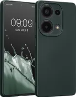 kwmobile Handyhülle kompatibel mit Xiaomi Redmi Note 13 Pro 4G Hülle - weiche Silikon Case metallisch schimmernd in Metallic Petrol