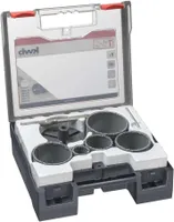 8-tlg Lochsägen-Set für Fliesen, HM bestreut, 33 -83 mm inkl. Bohrer