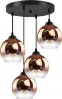 FKL DESIGN Home Deco Deckenlampe Pendellampe Kugel Schwarz Kupfer Transparent