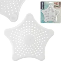 Orion Abflusssieb Spülsieb Spülbeckensieb mit Saugnäpfen Filter Sieb weiß 16 cm