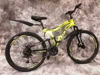 24 Zoll Albatros Mountainbike Vollgefedert mit 21-Gang Kettenschaltung Shimano 2459 gelb AB 135 CM KÖRPERGRÖSSE