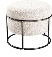 HAKU Möbel Hocker schwarz-creme - Maße: H 44 cm x Ø 48 cm; 22553