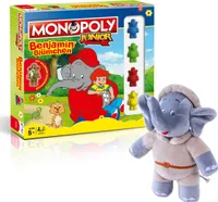 Monopoly Junior Benjamin Blümchen Brettspiel Gesellschaftsspiel + Plüschfigur mit Sound 22cm Benjamin auf Safari