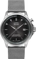 UMF Ruhla Autokinetic Herrenuhr - schwarzes Ziffernblatt mit Farbverlauf - Milanaiseband 1062M-2