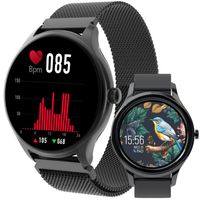 Damen Smartwatch Sportband ForeVive 3 SB-340 Bluetooth, Musiksteuerung, Schrittzähler etc. IP68, Fitness-Uhr, Herzfrequenzmesser Schlankes Schwarz