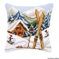 Vervaco Kreuzstichkissen "Herrlich! Winter", Stickbild vorgezeichnet