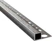Alu Vierkant Quadrat Profil Fliesenschiene Schiene silber L270cm H10mm gebürstet