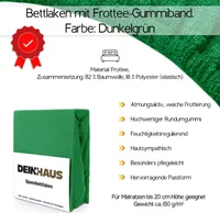 Frottee Spannbetttuch Spannbettlaken Bettlaken Bettücher BAUMWOLLE Farben Laken dunkelgrün 160X200