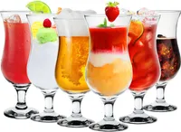 Cocktailgläser 6er Set Longdrinkgläser 420ml Biergläser | Trinkgläser Transparent Glas Bauchig | Longdrinkgläser Set Stabil Spülmaschinenfest