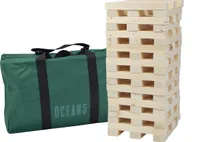 XXL Riesen Wackelturm aus massivem Natur Holz, Jumbo Turm-Spiel, 60 Teile (21x4x2,5cm), bis zu 1,5m hoch Bauen mit dem Stapel-Geschicklichkeitsspiel