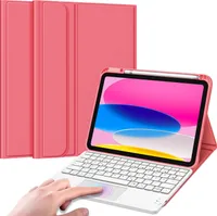 Fintie Tastatur Hülle für iPad 11. Generation 2025 11", iPad 10. Generation 2022 10.9" Schutzhülle mit magnetisch Abnehmbarer Deutscher Tastatur und Touchpad Keyboard mit QWERTZ Layout, Pink