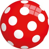 Lopta - červená s bielymi bodkami - 5 palcov