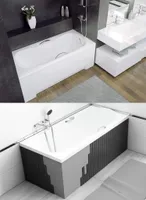 BADLAND Badewanne Rechteck Aria Plus 160x70 mit Ablaufgarnitur, Handgriffen, Füßen und Styroporverkleidung GRATIS