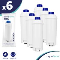 Náhradný vodný filter Aquafloow pre kávovary DeLonghi DLSC002, SER3017 a 5513292811 - vrátane verzií radu ECAM, ESAM, ETAM (6 ks)