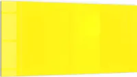 DEQORI Küchenrückwand Glas 100x50 cm 'Gelb' Spritzschutz Bad Rückwand Küche