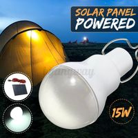 15W LED Solar Lampe Glühbirne Solarleuchte Campinglampe Garten Außen-Beleuchtung 