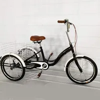 WSIKGHU 24 Zoll Dreirad für Erwachsene Faltbar Erwachsene Dreirad 7 Gang  Dreirad Fahrräder aus Kohlenstoffstahl mit LED Licht und Korb 3 Räder  Fahrrad für Erwachsene von 160-185CM, Max 140KG (Cyan) : 