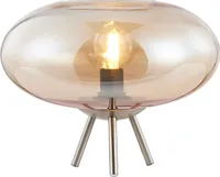 Nino Leuchten Tischlampe Wohnzimmer Tischleuchte Glas Metall Dreibein 50040123
