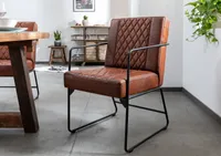 Sessel Echtleder 55x65x91 cognac IRON LABEL #08