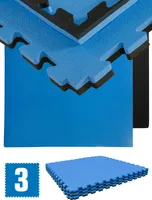 2,5cm Fitnessmatte 2,4qm - 3er Set 90x90cm Bodenschutzmatte - Fitness Bodenmatte