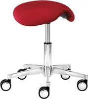 Funktionsdrehhocker myXPERT mit Hartbodenrollen Rot