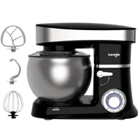 Iceagle Küchenmaschine - Knetmaschine mit 6L Edelstahlschüssel, Teigmaschine mit flexiblem Mixer, Knethaken und Schneebesen, 6 Geschwindigkeiten