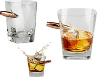 Whiskeyglas Last Man Standing mit Patrone als Einschuss im Glas Männergeschenk