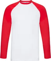 Fruit of the Loom - Tričko pre mužov/ženy Uni - Baseballové tričko PC5798 (M) (Weiß/Rot)