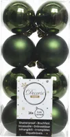 Weihnachtskugeln Kunststoff 4cm piniengrün, 16 Stück