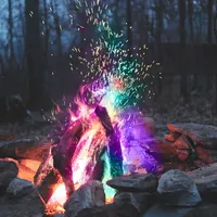 Navaris Magic Fire Pulver Set - 10x Magic Fire Salz Päckchen für buntes Feuer in z. B. Feuerschale Lagerfeuer Schwedenfeuer - bunte Flammenfarben
