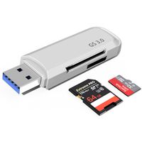 USB 3.0 Kartenleser SD Kartenleser Micro SD Kartenleser Kartenleser mit gleichzeitigem Lesen von 2 Kartensteckplätzen SD Adapter USB für SD, Micro SD, SDHC, SDXC, Micro SDHC，usw