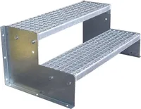 2 Stufen Standtreppe Modell 2 Treppe Stahltreppe freistehend  Stufenhöhe 18cm Breite 60cm Höhe 36cm verzinkt