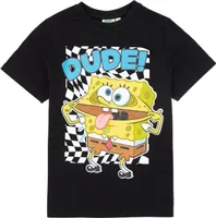 SpongeBob SquarePants - "Dude" T-Shirt für Kinder NS7068 (146-152) (Schwarz/Weiß/Gelb)