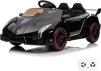 Kinder Elektro Auto 12V - Lamborghini Veneno - 1 bis 6 Jahre - mit Fernbedienung - Schwarz