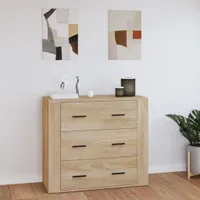 The Living Store príborník Sonoma dub 80x33x70 cm materiál na báze dreva