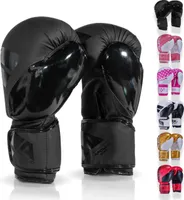 Apollo Boxhandschuhe Männer aus Kunstleder | Thai Boxhandschuhe Damen und Herren | für Boxsack, Training, Sparring, Fitness, MMA Handschuhe | Kickbox Handschuhe | boxing gloves 12/14/16oz. - Champion Punch -  UV Schwarz 12oz