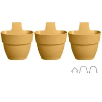 ELHO - Blumentopf - Vibia Campana Foret Vertical Set/3 - Honiggelb - Außenbalkon - L 17,1 x B 20,7 x H 29,7 cm
