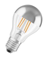 Żarówki LED OSRAM, klasyczny kształt żarówki, z lustrzaną koroną żarówki, zamiennik 50 W, E27, kształt A, 2700 kelwinów, ciepła biel, przezroczyste szkło, opakowanie pojedyncze