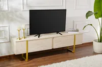 Skye Decor, Serenity - Travertine, Gold, TV-Schränke, Travertin, 180 x 50 x 29,5 cm