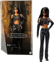 Barbie Signature Aaliyah Sammlerpuppe in schwarzem Kunstleder-Outfit, HRM80